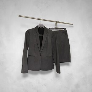 Express Women's Charcoal Gray Blazer and Skirt Suit Set